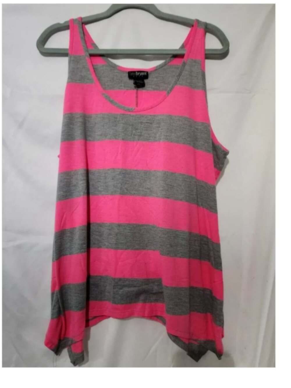 Lane Bryant Pink Gray Striped Tank Top Size 18/20 Plus Size Sleeveless